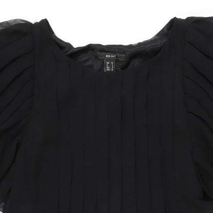 Mango Womens Black Polyester Shift Size M Round Neck Pullover