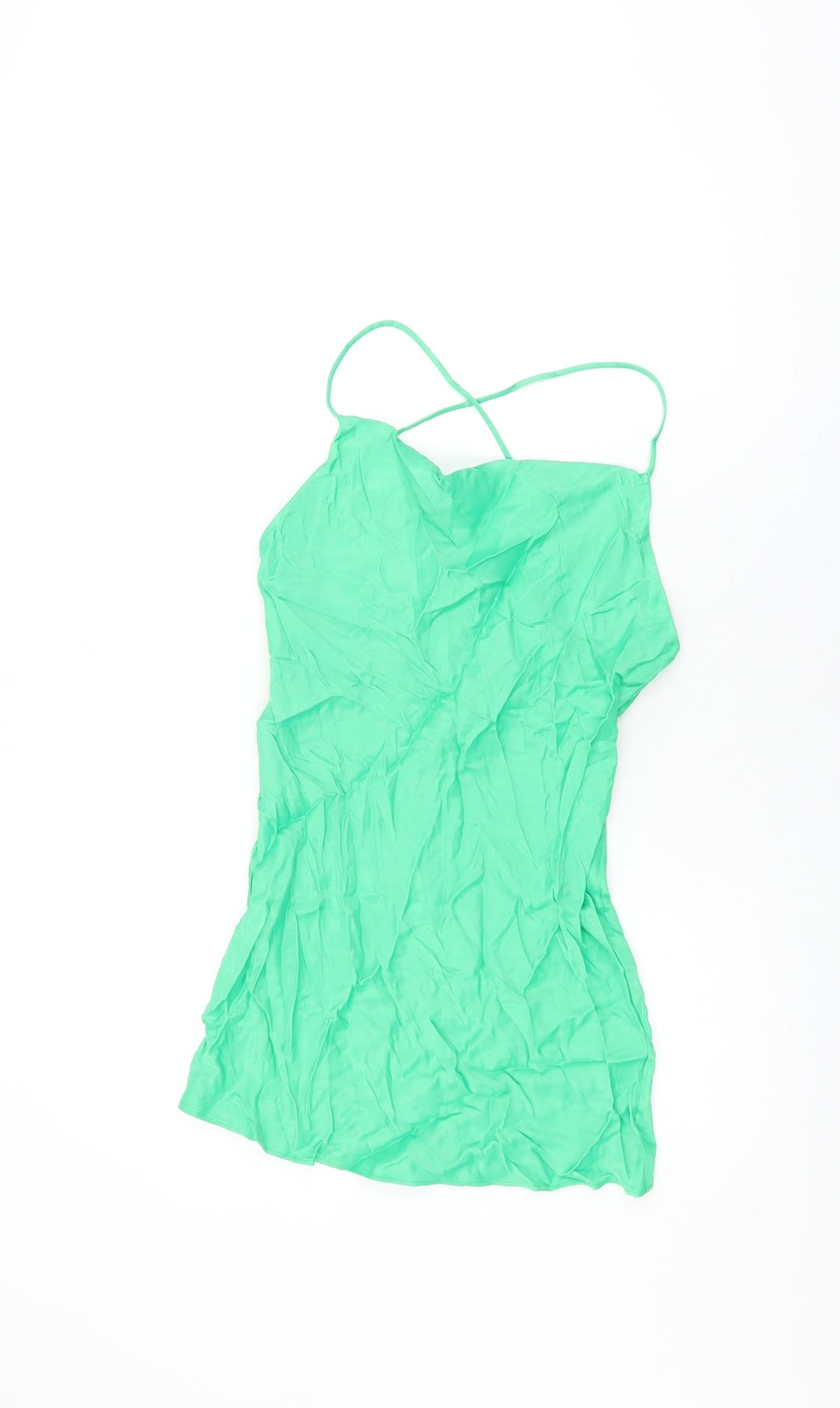Womens UK Size XS Zara Green Camisole T-Shirt