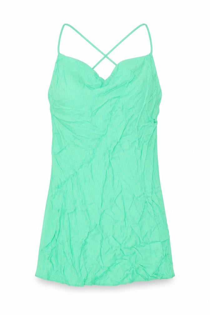 Womens UK Size XS Zara Green Camisole T-Shirt