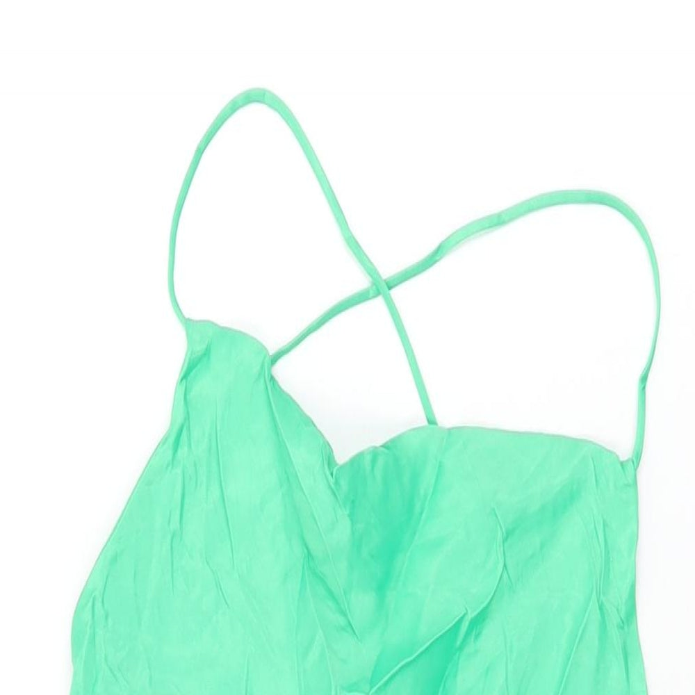 Womens UK Size XS Zara Green Camisole T-Shirt