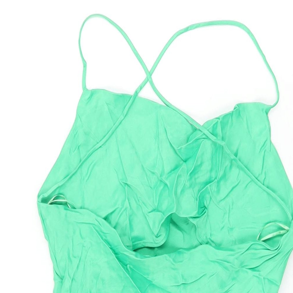 Womens UK Size XS Zara Green Camisole T-Shirt
