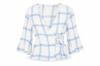 Womens UK Size 10 Miss Selfridge White Wrap T-Shirt