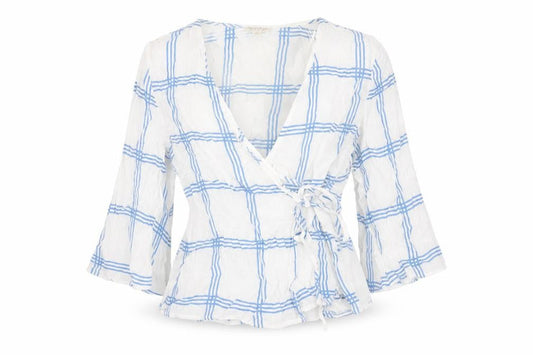 Womens UK Size 10 Miss Selfridge White Wrap T-Shirt