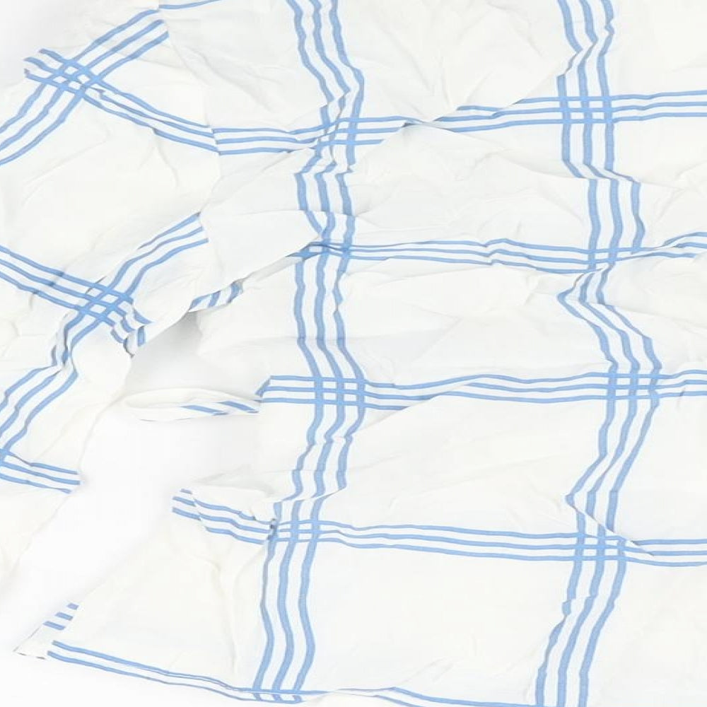 Miss Selfridge Womens White Geometric Viscose Wrap T-Shirt Size 10 V-Neck