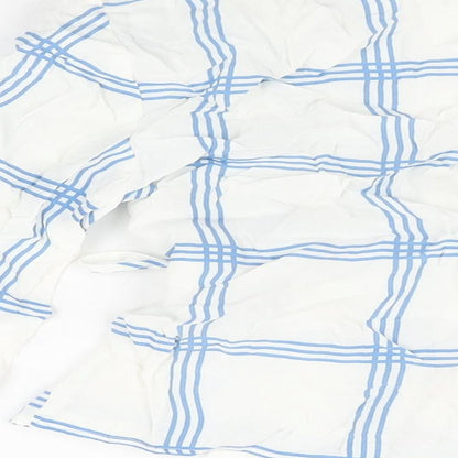 Miss Selfridge Womens White Geometric Viscose Wrap T-Shirt Size 10 V-Neck