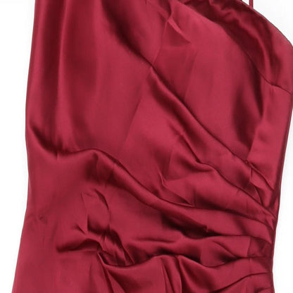 Kelsey Rose Womens Red Polyester Shift Size 8 Square Neck Zip