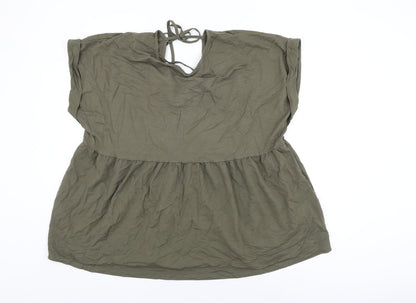 Womens UK Size XL Pep&Co Green Basic T-Shirt