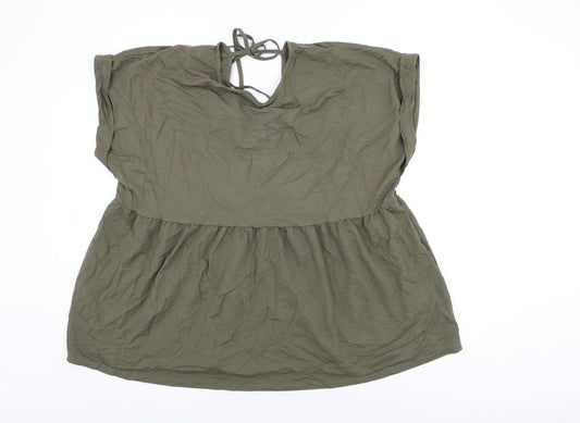 Womens UK Size XL Pep&Co Green Basic T-Shirt