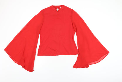Womens UK Size 12 River Island Red Basic T-Shirt