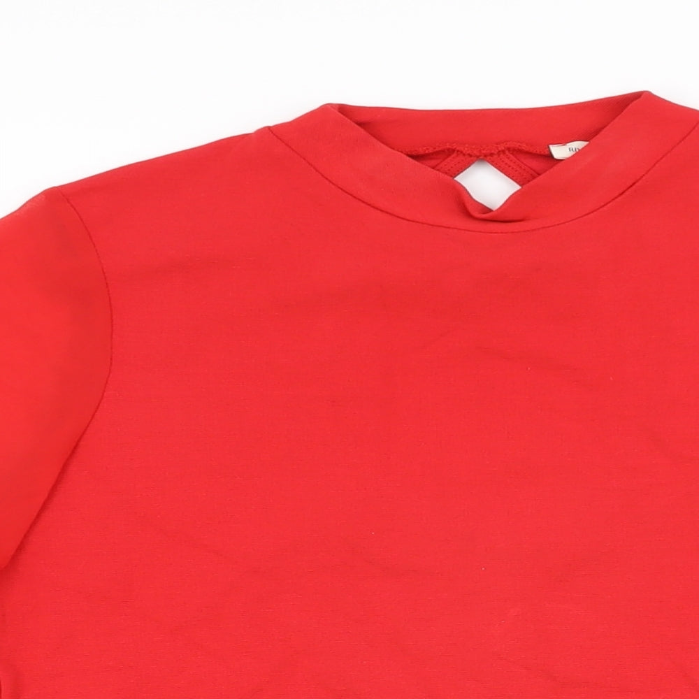 Womens UK Size 12 River Island Red Basic T-Shirt