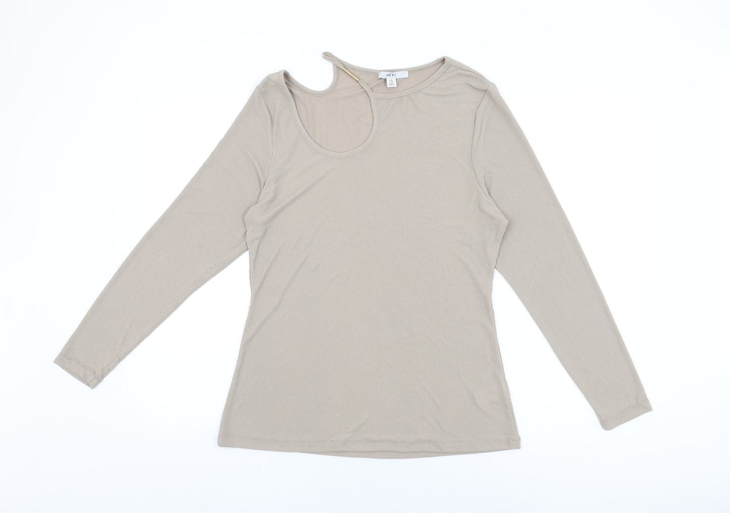Womens UK Size 16 NEXT Beige Basic T-Shirt