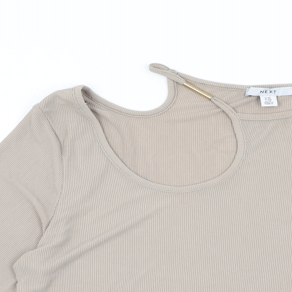 Womens UK Size 16 NEXT Beige Basic T-Shirt