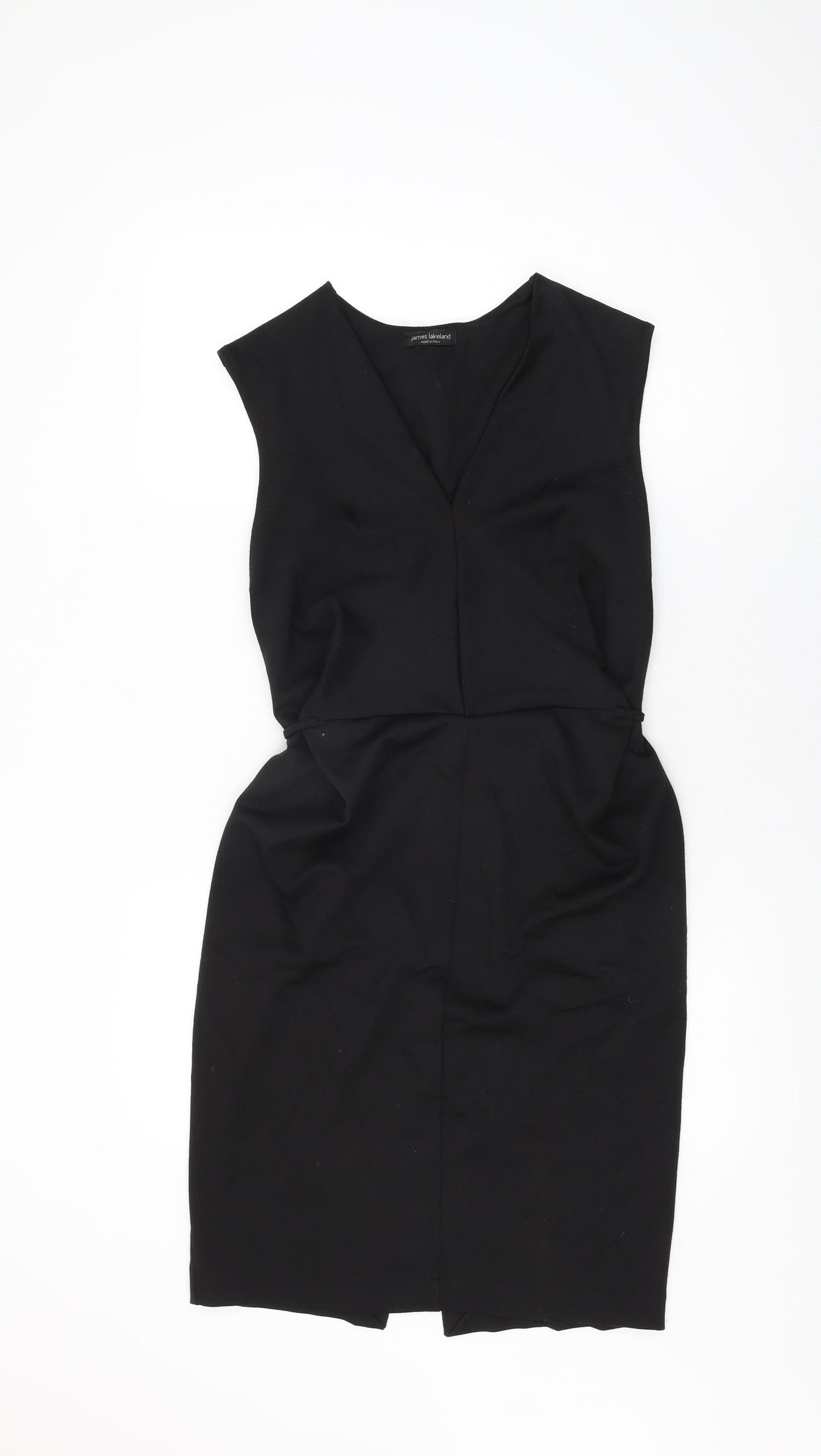 James Lakeland Womens Black Polyester Bodycon Size 14 V-Neck Tie