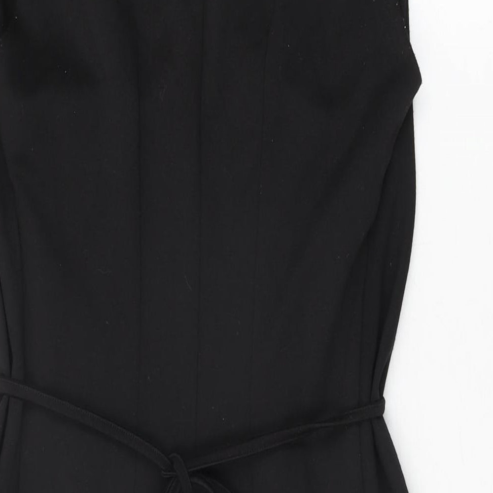 James Lakeland Womens Black Polyester Bodycon Size 14 V-Neck Tie