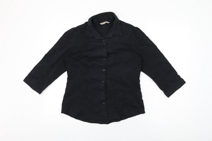 Womens UK Size 12 Marks and Spencer Black Basic Button-Up