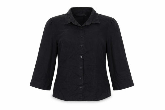 Marks & Spencer Womens Black Polyester Basic Button-Up Size 12 Collared