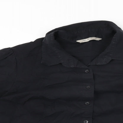 Womens UK Size 12 Marks and Spencer Black Basic Button-Up