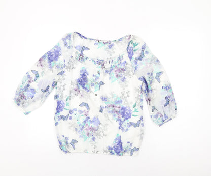 Womens UK Size 8 BHS White Basic Blouse