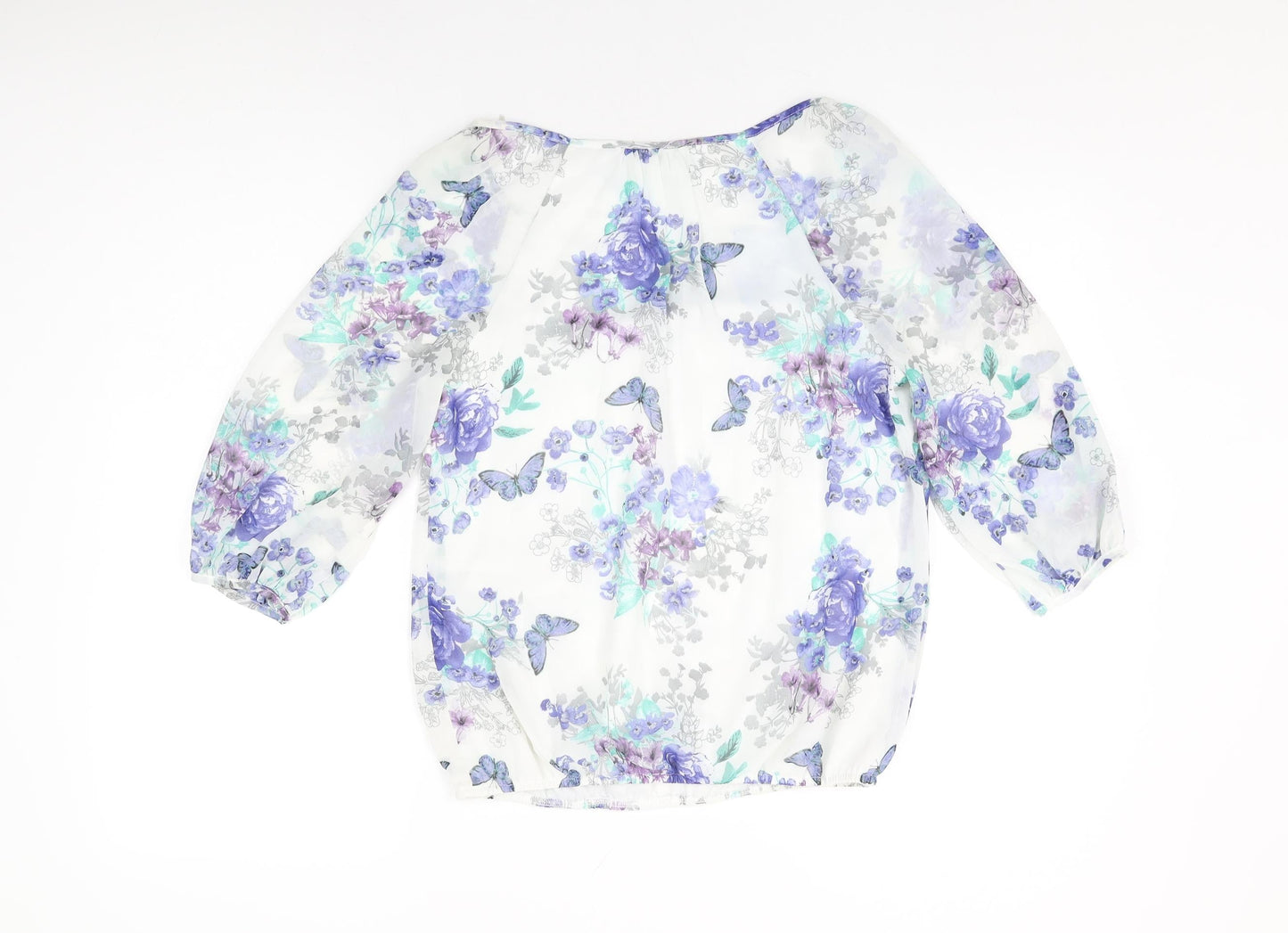 Womens UK Size 8 BHS White Basic Blouse