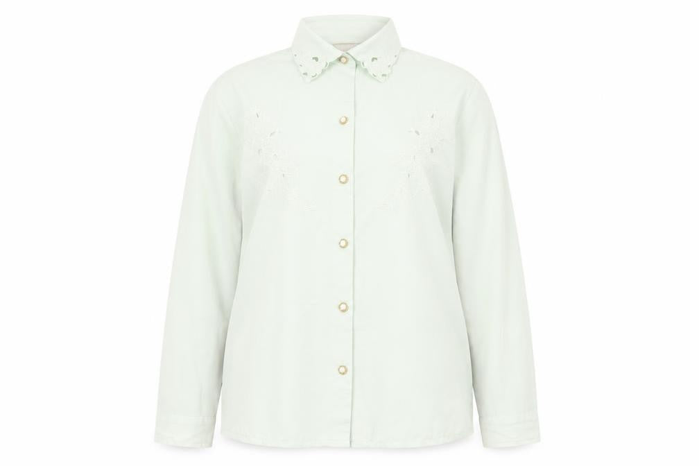 Womens UK Size 16 Daxon Green Basic Button-Up