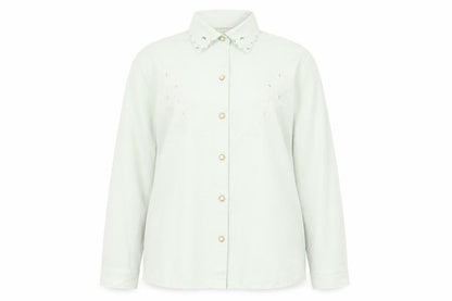 Womens UK Size 16 Daxon Green Basic Button-Up