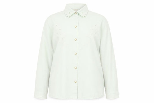 Womens UK Size 16 Daxon Green Basic Button-Up