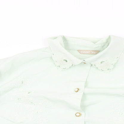Womens UK Size 16 Daxon Green Basic Button-Up