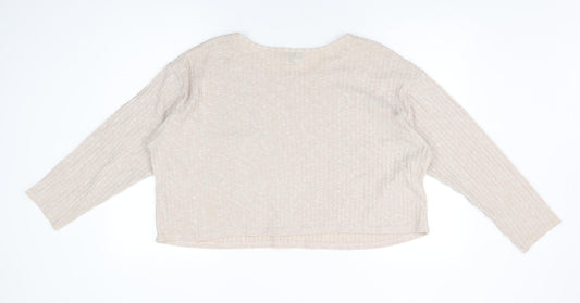 Womens UK Size 14 Topshop Beige Basic T-Shirt