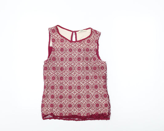 Womens UK Size M Oasis Red Basic T-Shirt