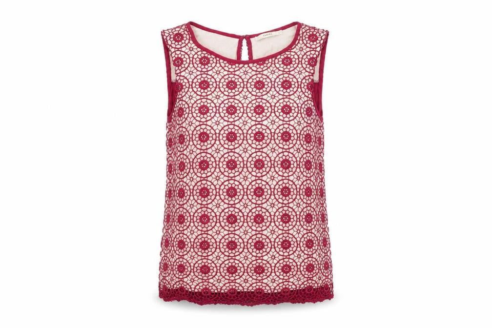 Womens UK Size M Oasis Red Basic T-Shirt