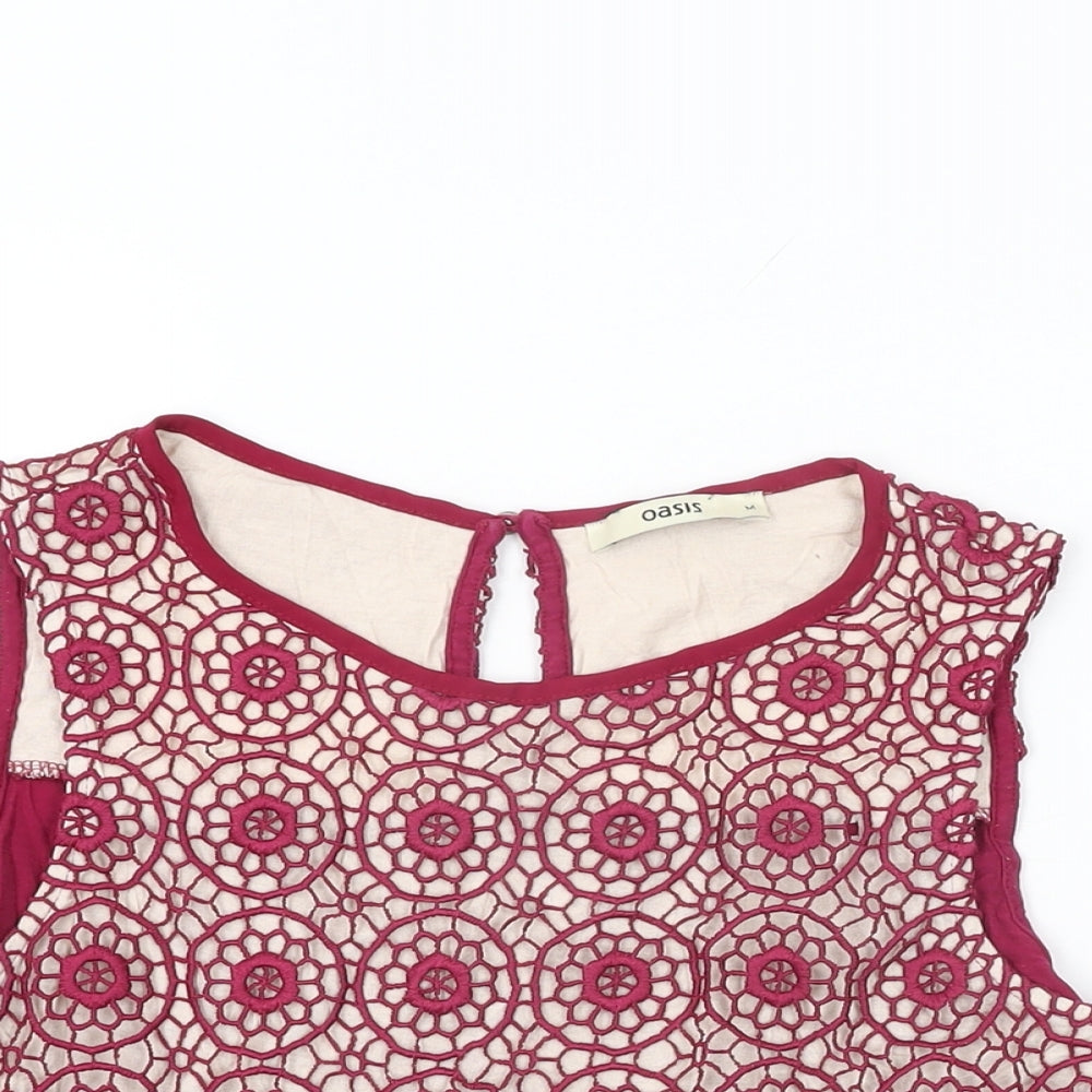 Womens UK Size M Oasis Red Basic T-Shirt
