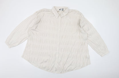 ASOS Womens Beige Polyester Basic Button-Up Size 18 Collared