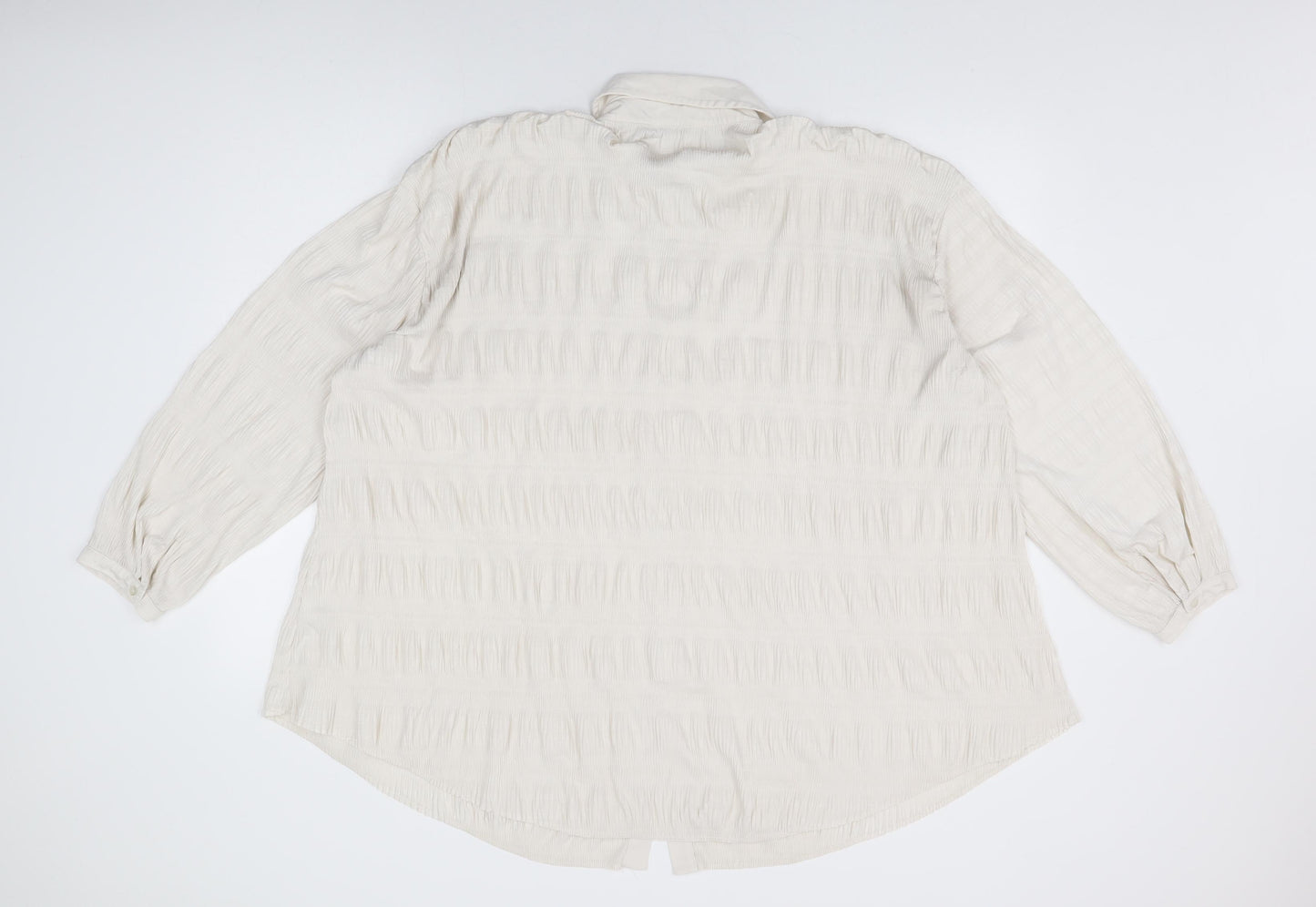 ASOS Womens Beige Polyester Basic Button-Up Size 18 Collared