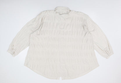 ASOS Womens Beige Polyester Basic Button-Up Size 18 Collared