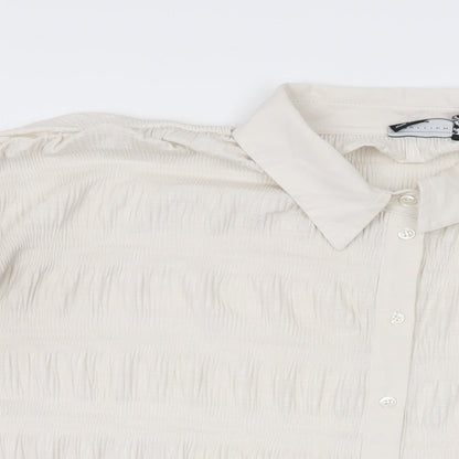 ASOS Womens Beige Polyester Basic Button-Up Size 18 Collared