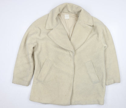 Womens UK Size L H&M Ivory Overcoat