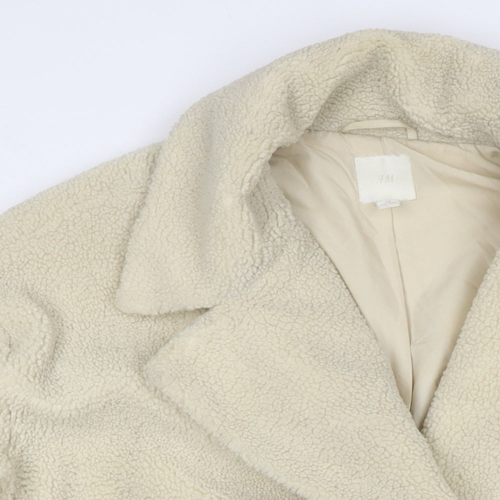 Womens UK Size L H&M Ivory Overcoat