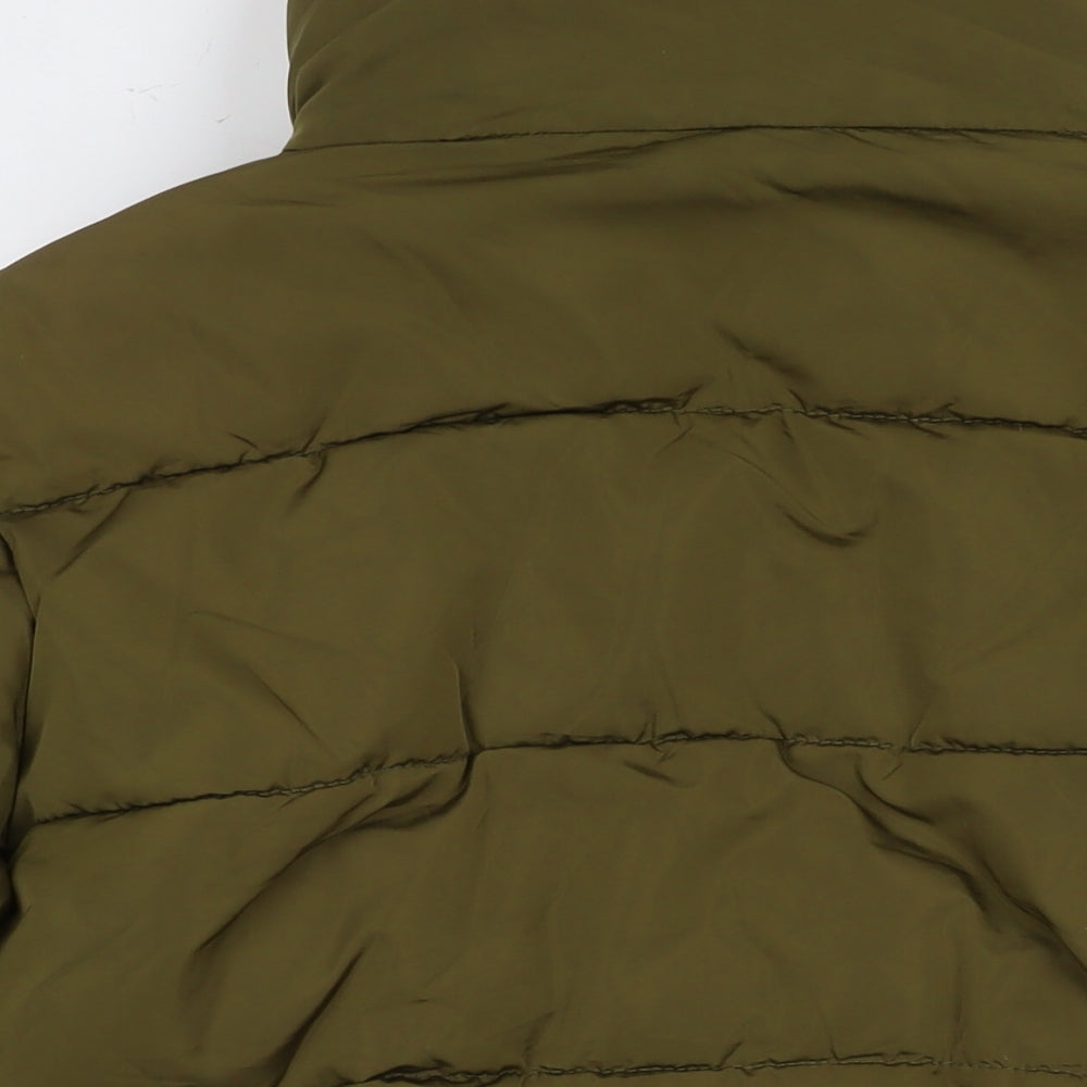 Pull&Bear Womens Green Puffer Jacket Jacket Size M Zip