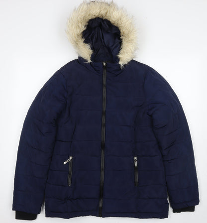 Womens UK Size 12 Dorothy Perkins Blue Puffer Jacket