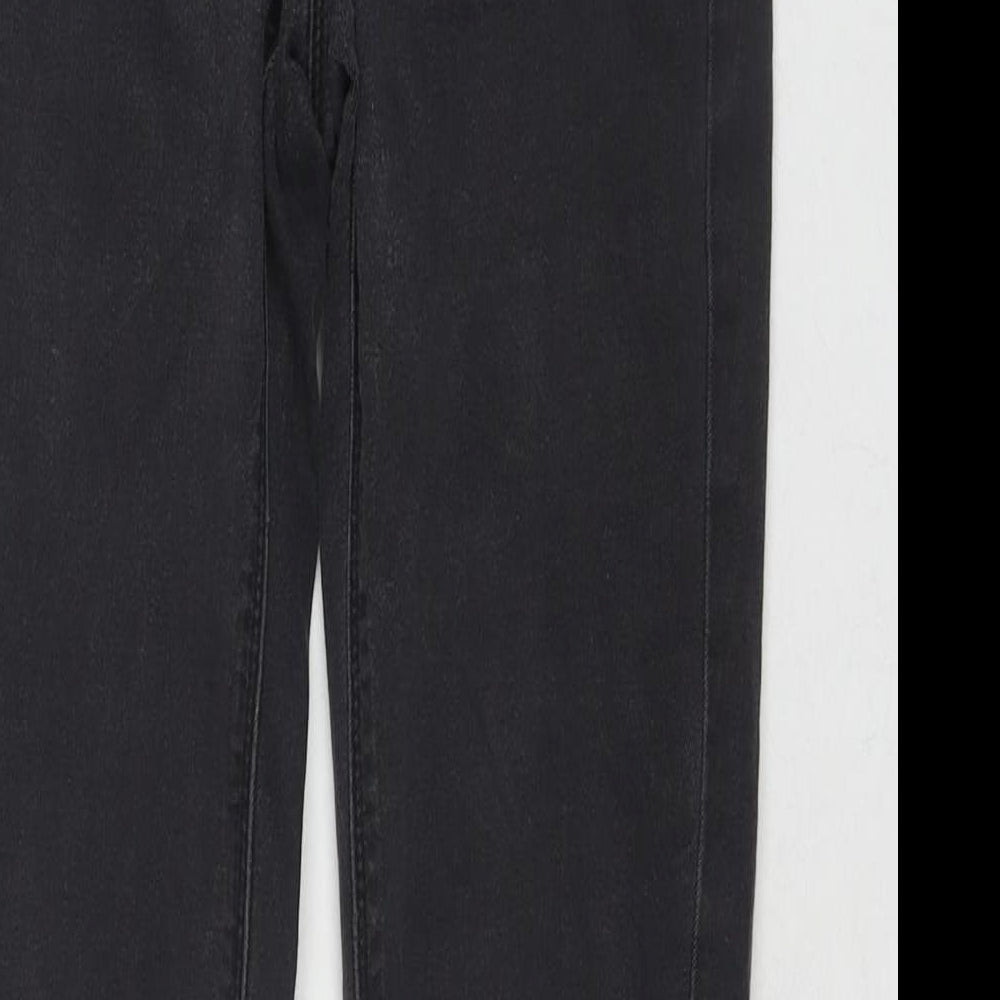 Oasis Womens Grey Cotton Skinny Jeans Size 8 L29 in Regular Zip