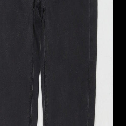 Oasis Womens Grey Cotton Skinny Jeans Size 8 L29 in Regular Zip