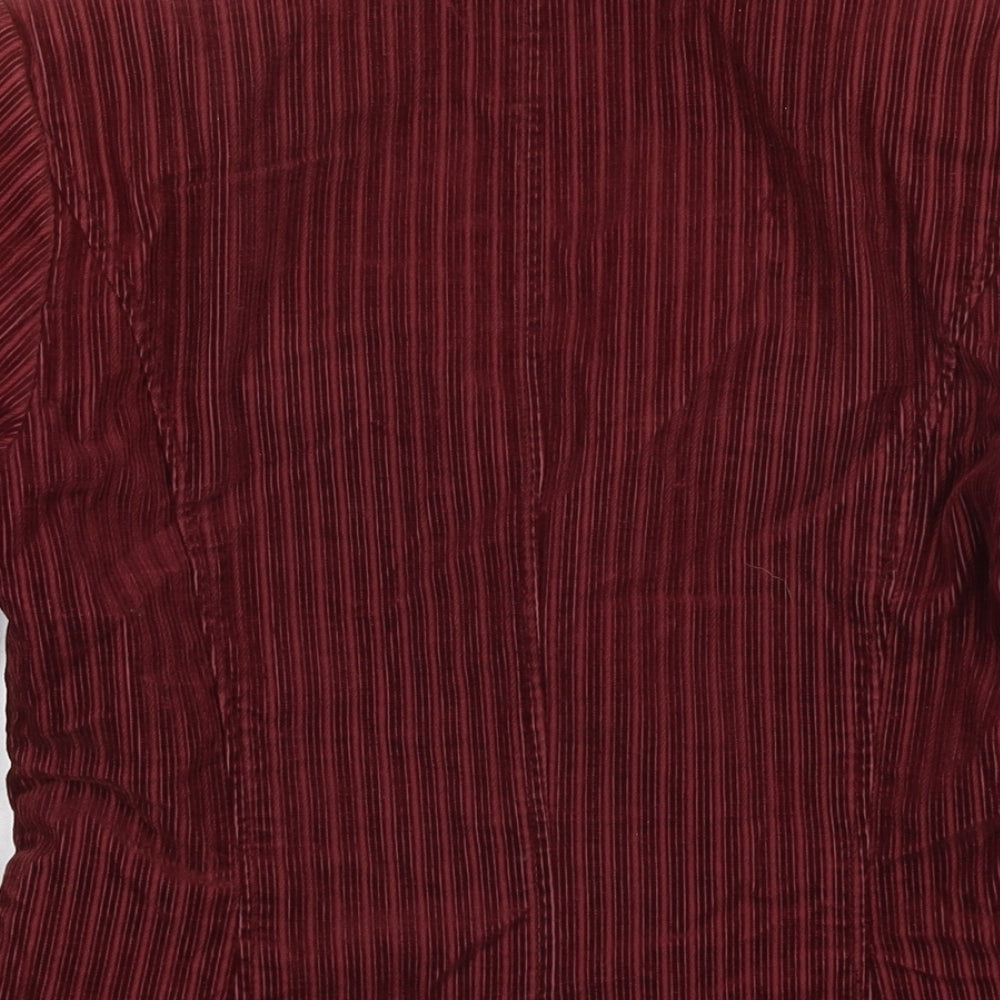 H&M Womens Red Cotton Jacket Suit Jacket Size 10