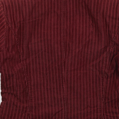 H&M Womens Red Cotton Jacket Suit Jacket Size 10