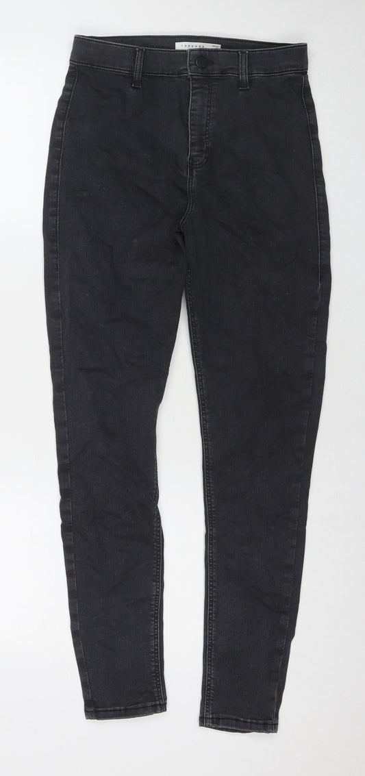 Topshop Womens Black Cotton Skinny Jeans Size 30 in L31 in Regular Zip