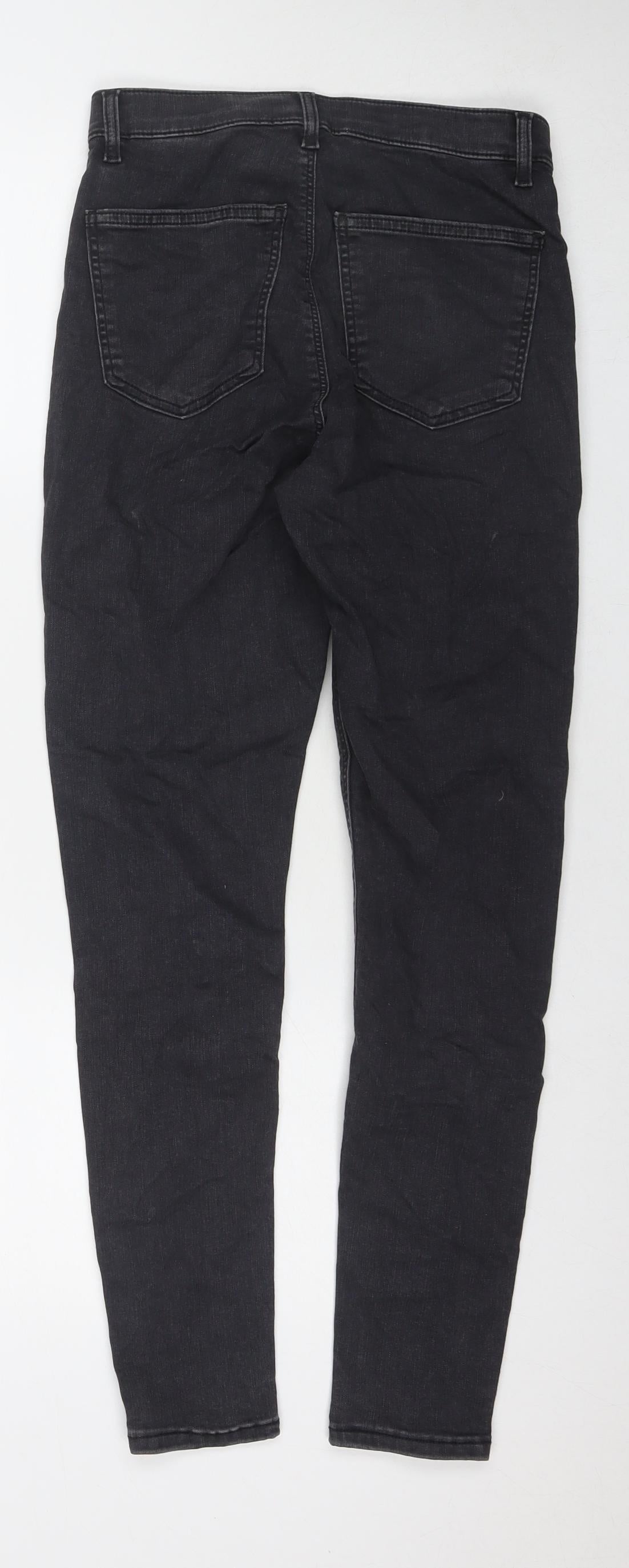 Topshop Womens Black Cotton Skinny Jeans Size 30 in L31 in Regular Zip