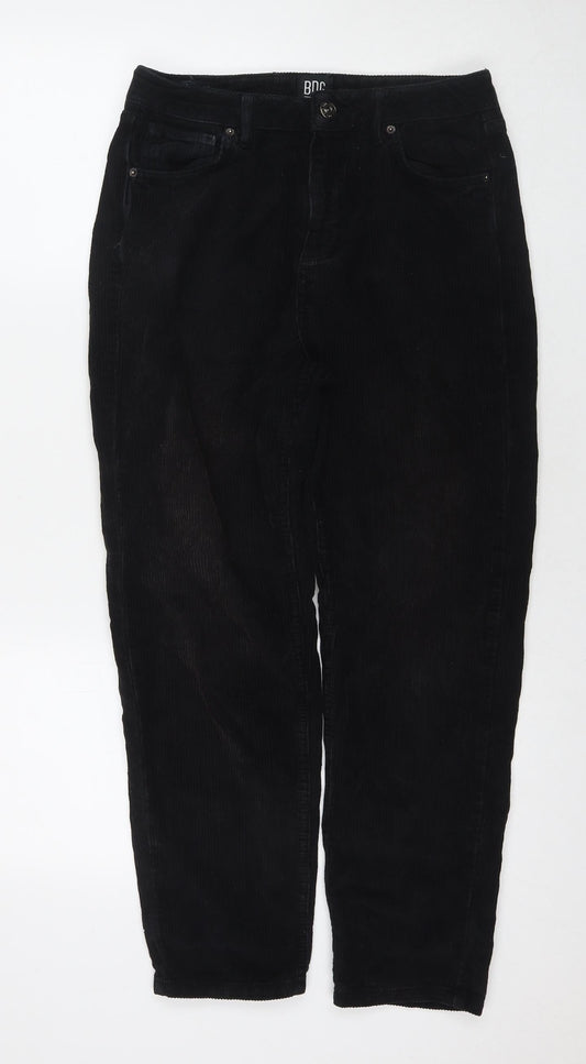 BDG Womens Black Cotton Trousers Size 28 in L30 in Regular Zip - Mom