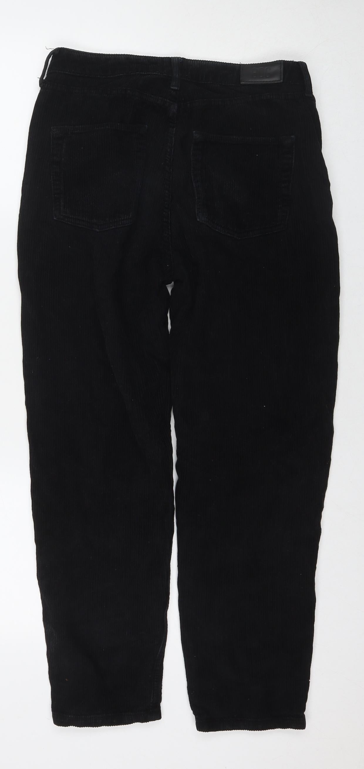BDG Womens Black Cotton Trousers Size 28 in L30 in Regular Zip - Mom