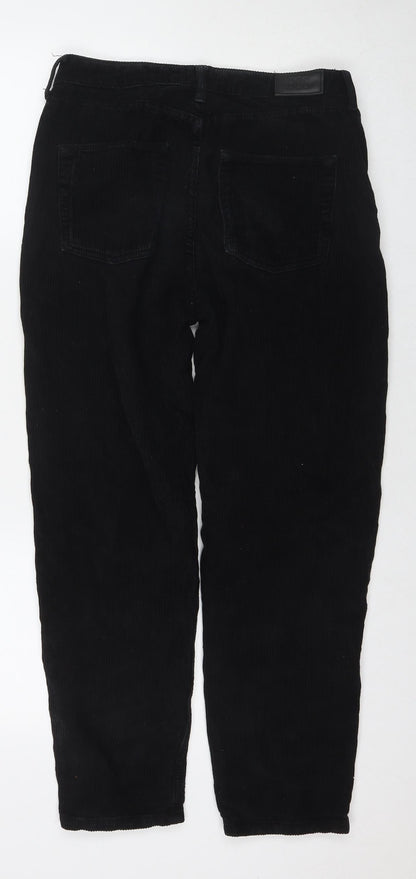 BDG Womens Black Cotton Trousers Size 28 in L30 in Regular Zip - Mom