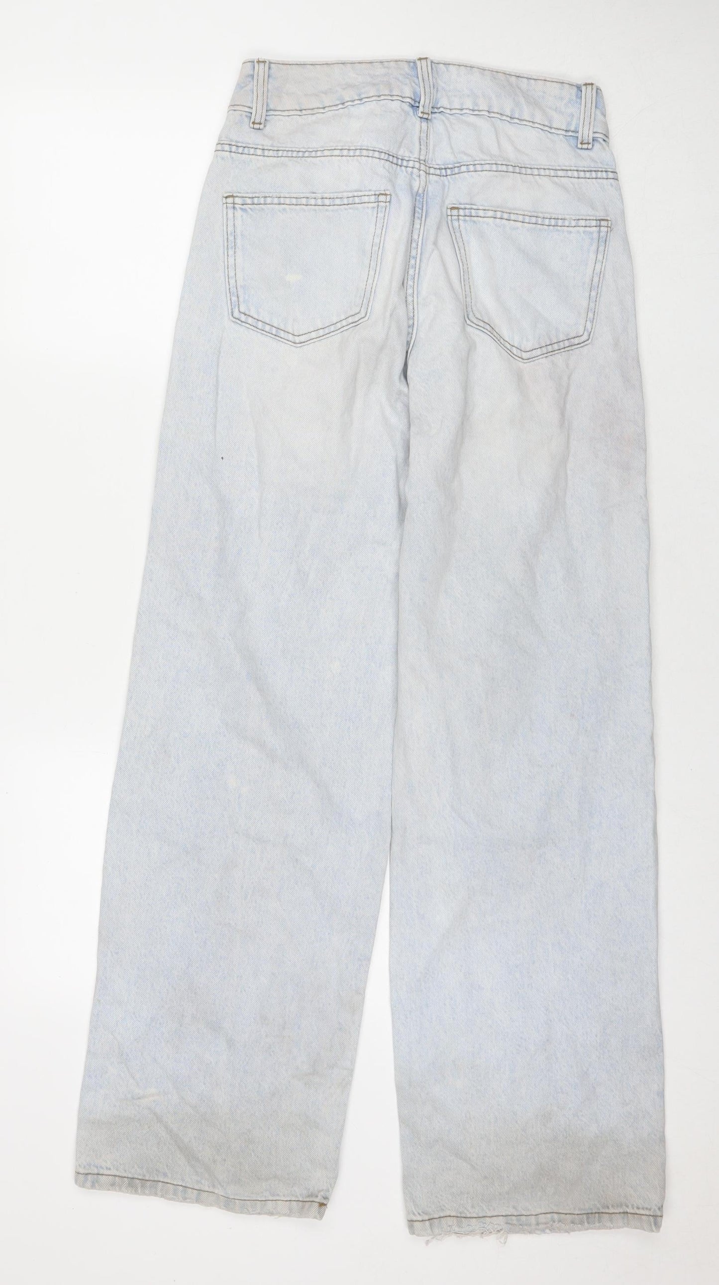 Denim & Co. Womens Blue Cotton Bootcut Jeans Size 8 L32 in Regular Zip