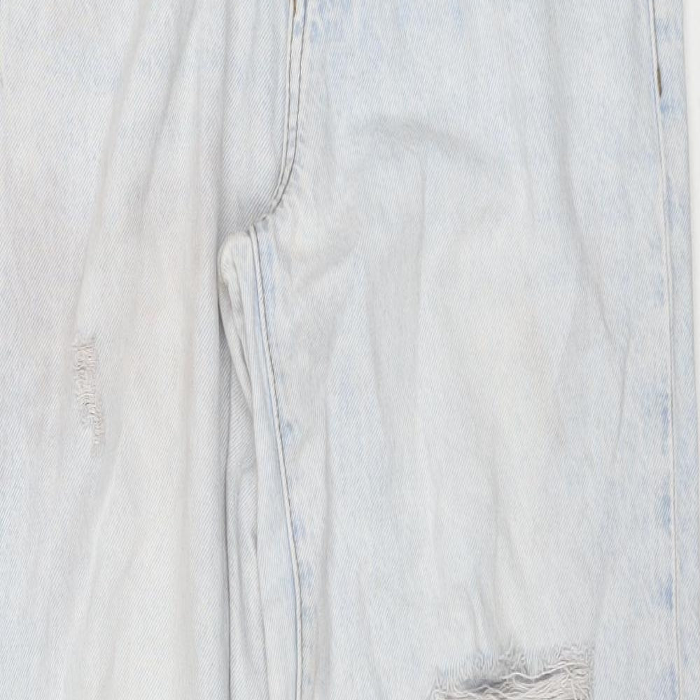 Denim & Co. Womens Blue Cotton Bootcut Jeans Size 8 L32 in Regular Zip